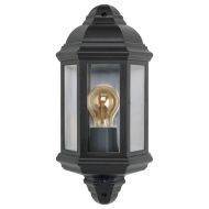 Bell Retro Vintage Half Lantern Black PIR IP54