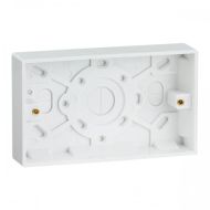 ML Knightsbridge SN1500 (5 PACK) Square Edge White Plastic Double 2 Gang 25mm Pattress Box
