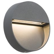 ML Knightsbridge LWR2G Grey Aluminium Round 115mm Surface Mount Wall Guide LED Light IP44 2W
