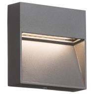 ML Knightsbridge LWS2G Grey Aluminium Square 105mm Surface Mount Wall Guide LED Light IP44 2W