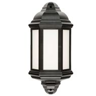 ML Knightsbridge LANT3 Black Polycarbonate LED Outdoor Half Wall Lantern IP54 Cool White 8W