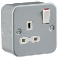 ML Knightsbridge MR7000 Metal Clad Double Pole 1 Gang Switched Socket IP20 13A 230V

