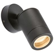 ML Knightsbridge WALL3LBK Black Aluminium Adjustable Single GU10 Wall Light Fitting IP65 35W 230V
