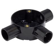 PVC Conduit Tee Box - 20mm Black