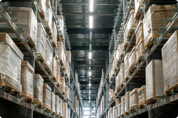 high bay lights in a warehouse