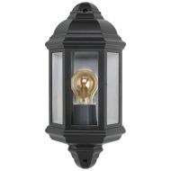 Bell Lighting Retro Vintage Half Lantern - Black, IP54