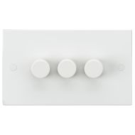 ML Knightsbridge SN2163 Square Edge White Plastic 3 Gang LED Ready Leading Edge Dimmer Switch
