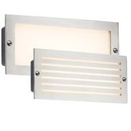 ML Knightsbridge BLED5SW Aluminium Brick Light w/ Brushed Steel Fascia & White LED IP54 5W 230V

