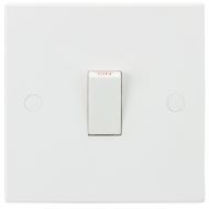 ML Knightsbridge SN8341 (10 PACK) Square Edge White Plastic 1 Gang Double Pole Plate Switch 20A
