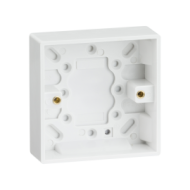 ML Knightsbridge SN1400 Square Edge White Plastic Single 1 Gang 25mm Pattress Box