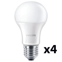 4 Pack Philips CorePro LEDbulb ND 11-75W A60 E27 827