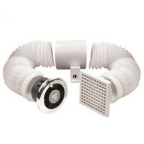 Airvent 100mm / 4'' LED Shower Fan & Light Kit With Timer