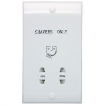 Ansell Dual Voltage Shaver Socket White
