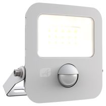 Ansell Zion LED Polycarbonate Floodlight - PIR - 10W Warm White - White