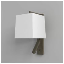 Astro Ravello Bronze with White Tapered Square Shade LED Reading Light