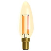 BELL Lighting 01452 4W SBC/B15 Vintage Dimmable Candle LED Lamp, Amber, 2000K Warm White