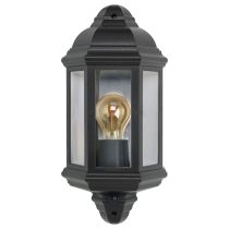 Bell Lighting Retro Vintage Half Lantern - Black, PIR, IP54