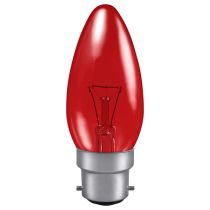 Crompton 40W BC Candle 35mm FireGlow Laquered Red