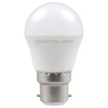 Crompton 11496 LED Round Thermal Plastic Opal 5.5W 2700K BC-B22d