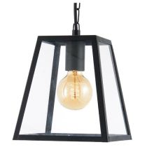 FORUM FL Atlas Tapered Square Glass Panel Hanging Lantern - Black