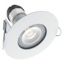 Integral LED ILDLFR70D001-4 Pack of 4 White Fire Rated IP65 Static Downlights with GU10 Holders - 70mm Cutout