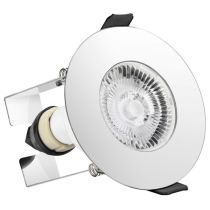 Integral LED Polished Chrome Round Fire-Rated Downlight with Insulation Guard