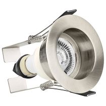 Integral LED Satin Nickel Round Recessed Fire-Rated Downlight With Insulation Guard