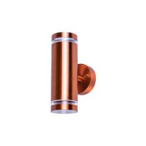 Integral Outdoor Stainless Steel Up And Down Wall Light IP65 2 X GU10 Copper