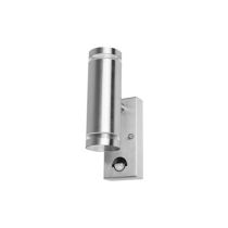 Integral Outdoor Stainless Steel Up And Down Wall Light PIR IP54 2 X GU10 Steel