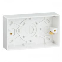 ML Knightsbridge SN1800 (5 PACK) Square Edge White Double 2 Gang 35mm Pattress Box with Earth Terminal
