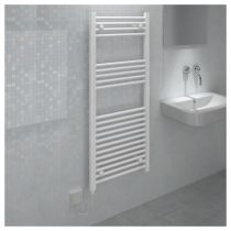 Kudox Straight Low Surface Temperature 125W Towel Rail - White