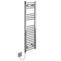 Kudox Straight Standard 150W Narrow Electric Ladder Towel Rail - Chrome 