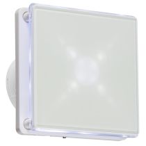 LED Backlit Extractor Fan 100MM/4" with Overrun Timer White 