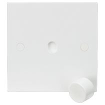 ML Knightsbridge SN1DIM (10 Pack) Square Edge White 1 Gang Dimmer Plate With Knob