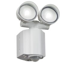 ML Knightsbridge FL16W White Polycarbonate & Aluminium Twin LED Security Floodlight IP44 2x 8W