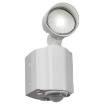 MLA Knightsbridge FL8W White Single LED Security Spotlight with Adjustable PIR Sensor IP44 8W