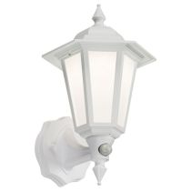 ML Knightsbridge LANT2W White Polycarbonate LED Outdoor Lantern with PIR IP54 Cool White 8W

