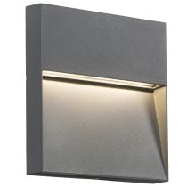 ML Knightsbridge LWS2G Grey Aluminium Square 105mm Surface Mount Wall Guide LED Light IP44 2W