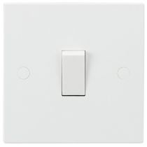 ML Knightsbridge SN1200 Square Edge White Plastic 1 Gang Intermediate Plate Light Switch 10A