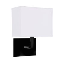 Searchlight 5519BK Black with White Shade Wall Light