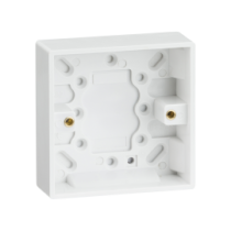 ML Knightsbridge SN1400 (10 PACK) Square Edge White Plastic Single 1 Gang 25mm Pattress Box
