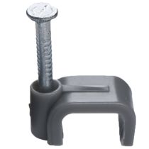 Tower 10mm Twin & Earth Cable Clips Grey x 100