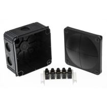 WISKA Combi Junction Box Black IP66, IP67, 110mm x 110mm x 66mm