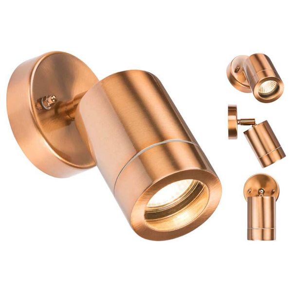 Knightsbridge IP65 Copper Adjustable Wall Light GU10 35W