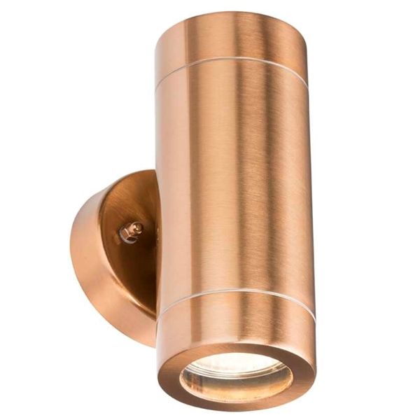 Knightsbridge IP65 Copper Up and Down Wall Light GU10 35W