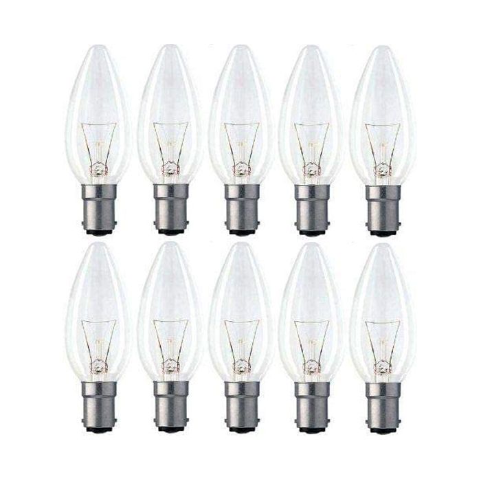 25W SBC Clear Candle 35mm Pack of 10