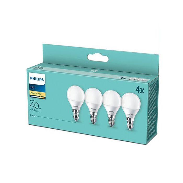 Philips LED 5.5w Frosted SES Golfball 4 Pack