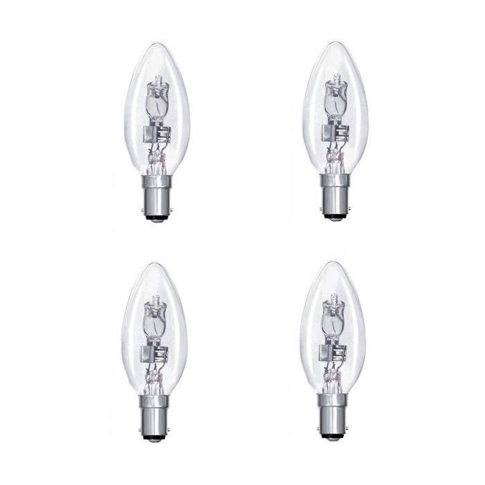 42W SBC Halogen Clear Candle - 4 PACK