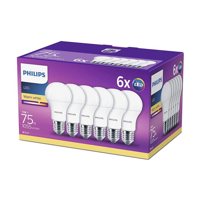 Philips CorePro LEDbulb ND 11-75W A60 E27 827 6 pack