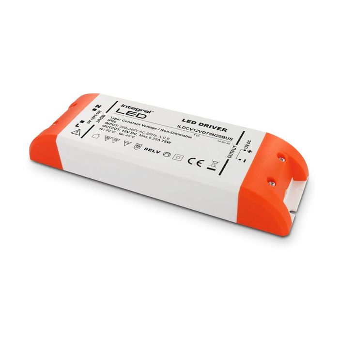 75W Constant Voltage LED Driver, 200-240VAC to 12VDC